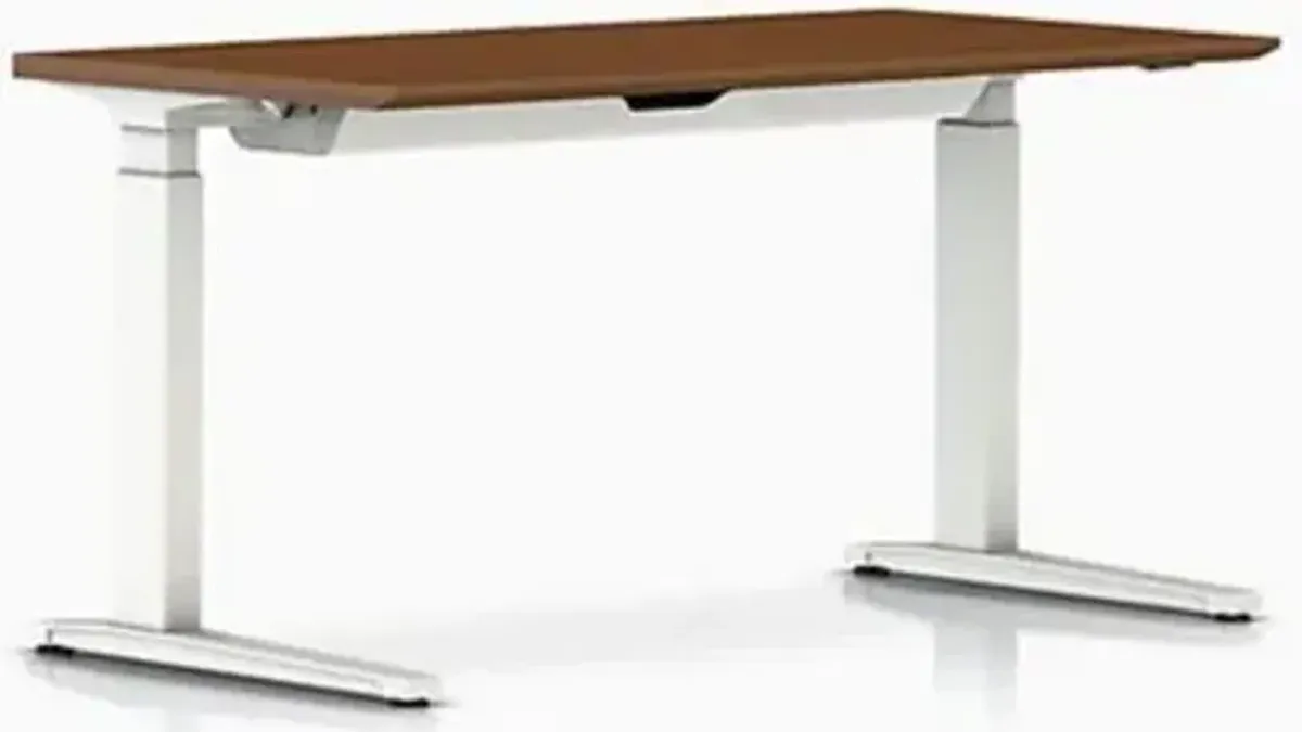 Renew Sit To Stand Desk, C Foot - Veneer Top