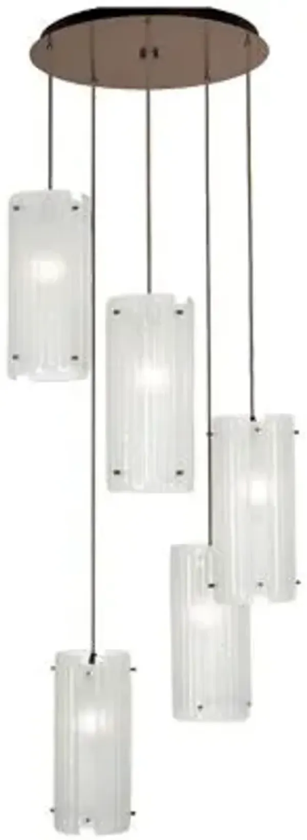 Textured Glass Round Multi-Light Pendant