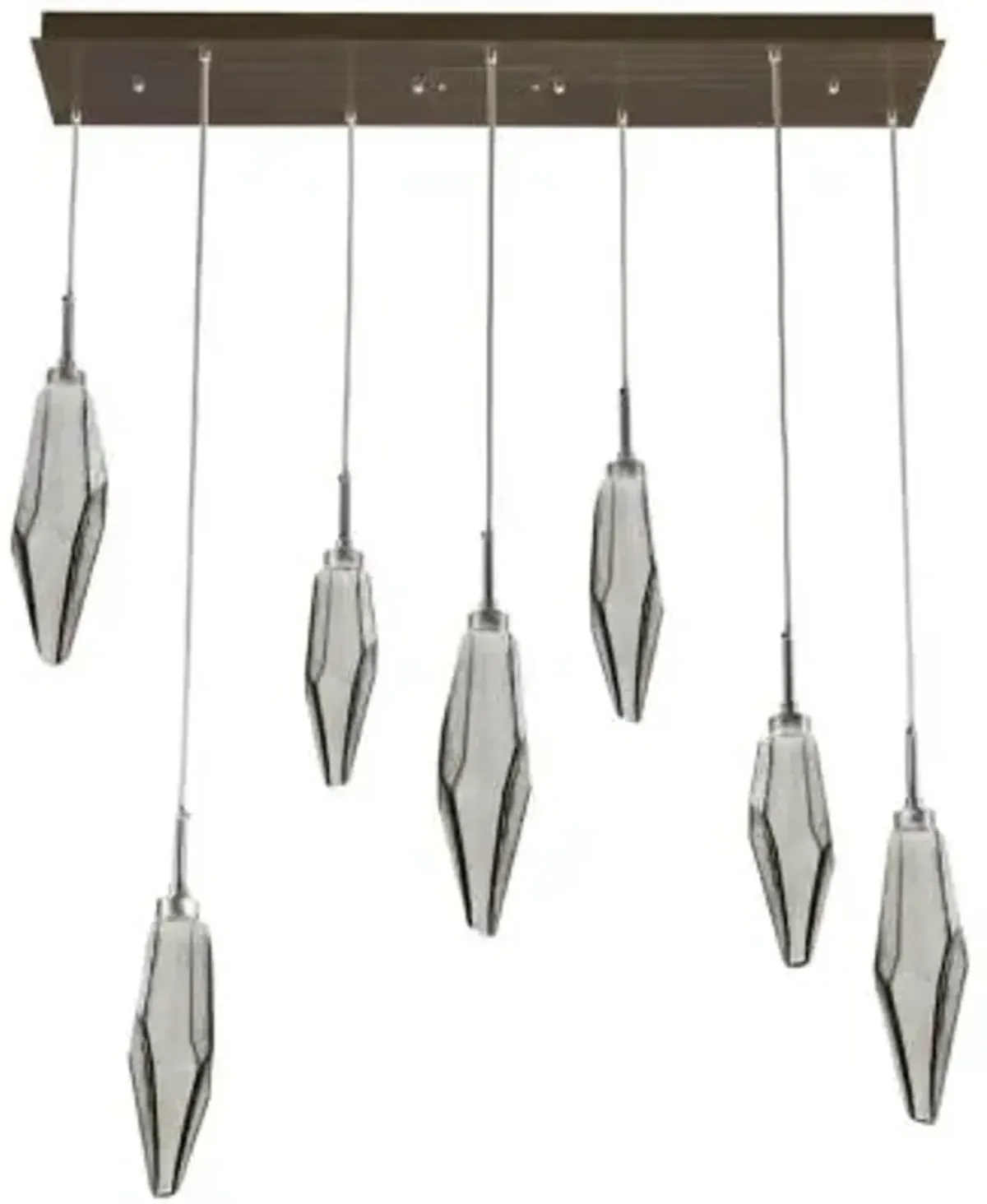 Rock Crystal Linear Multi Light Suspension