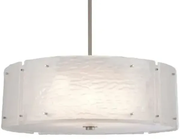 Textured Glass Drum Pendant