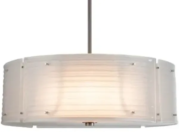 Textured Glass Drum Pendant