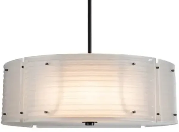 Textured Glass Drum Pendant