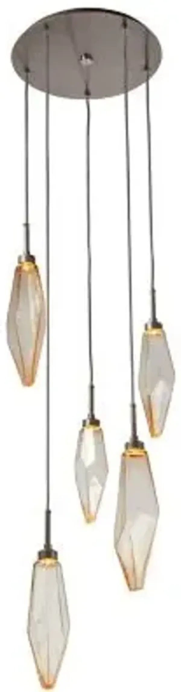 Rock Crystal Round Multi Light LED Pendant