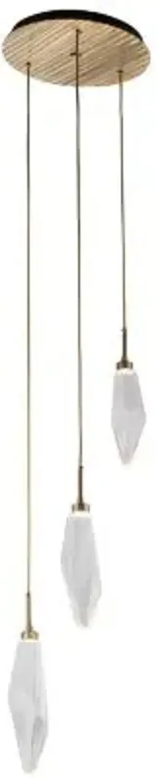 Rock Crystal Round Multi Light LED Pendant