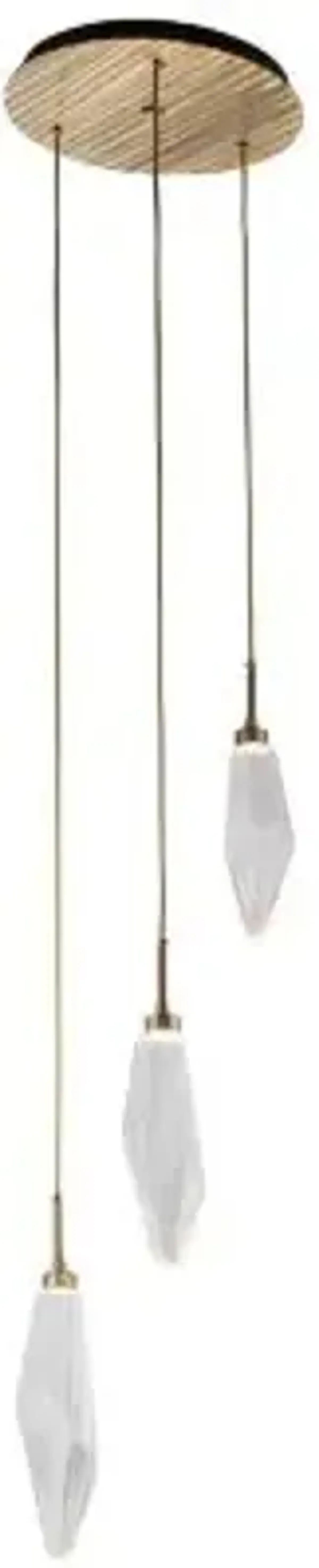 Rock Crystal Round Multi Light LED Pendant