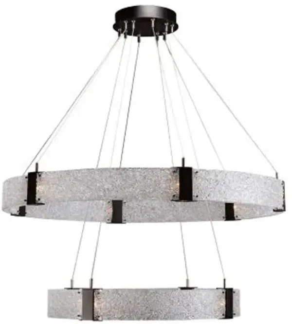 Two Tier Parallel Ring LED Chandelier