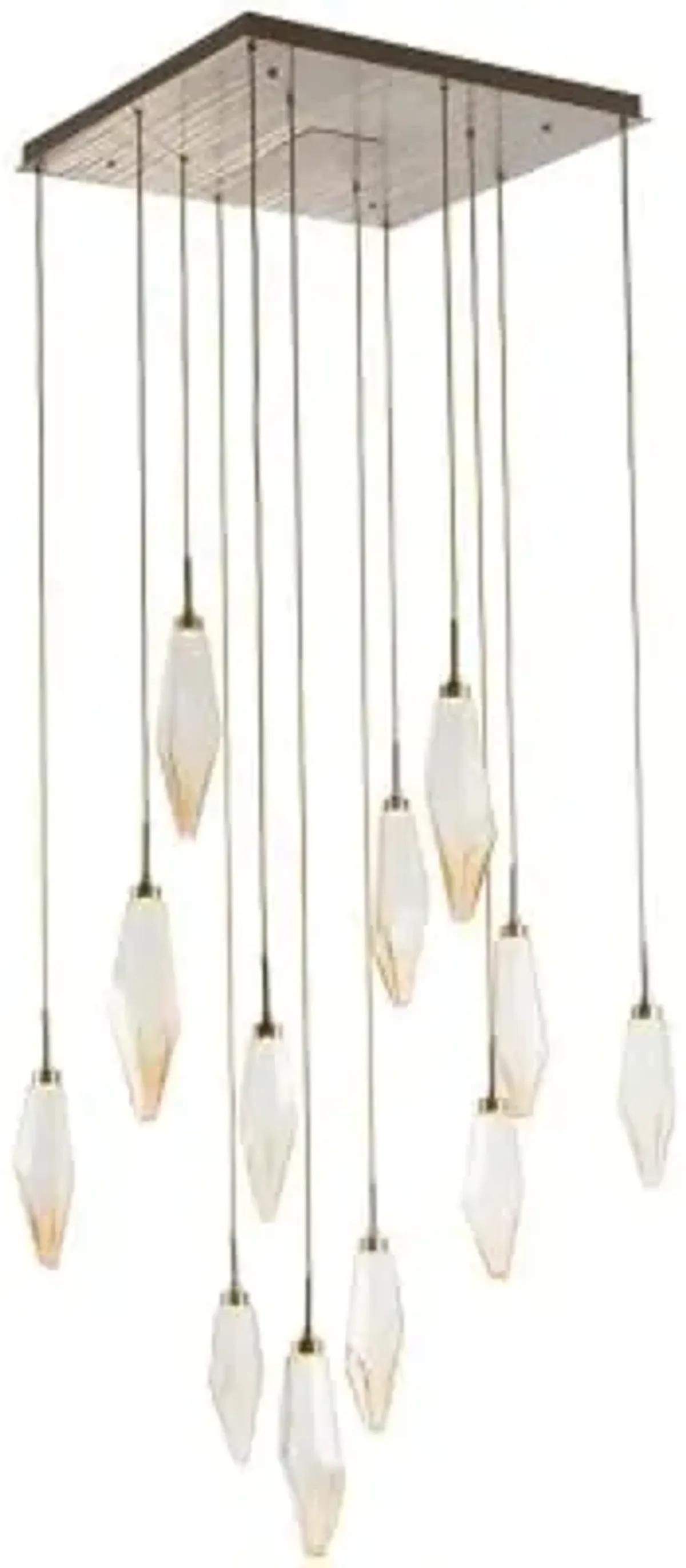Rock Crystal Square Multi Light Pendant