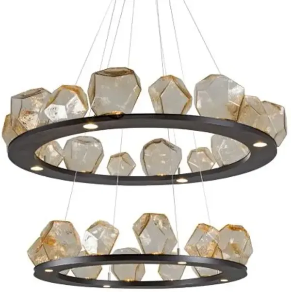 Gem Bezel Ring 2-Tier Chandelier