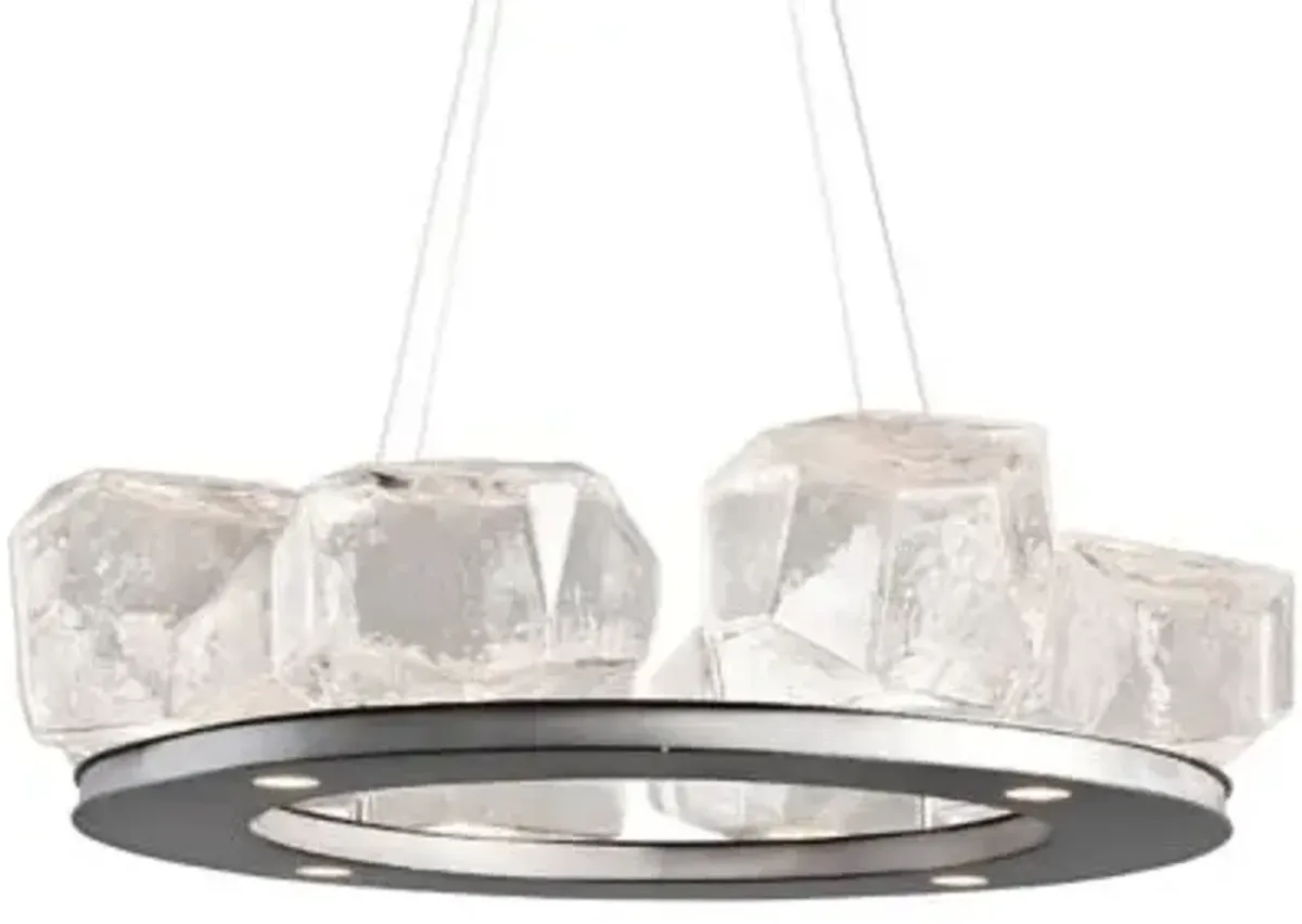 Gem Bezel LED Ring Chandelier