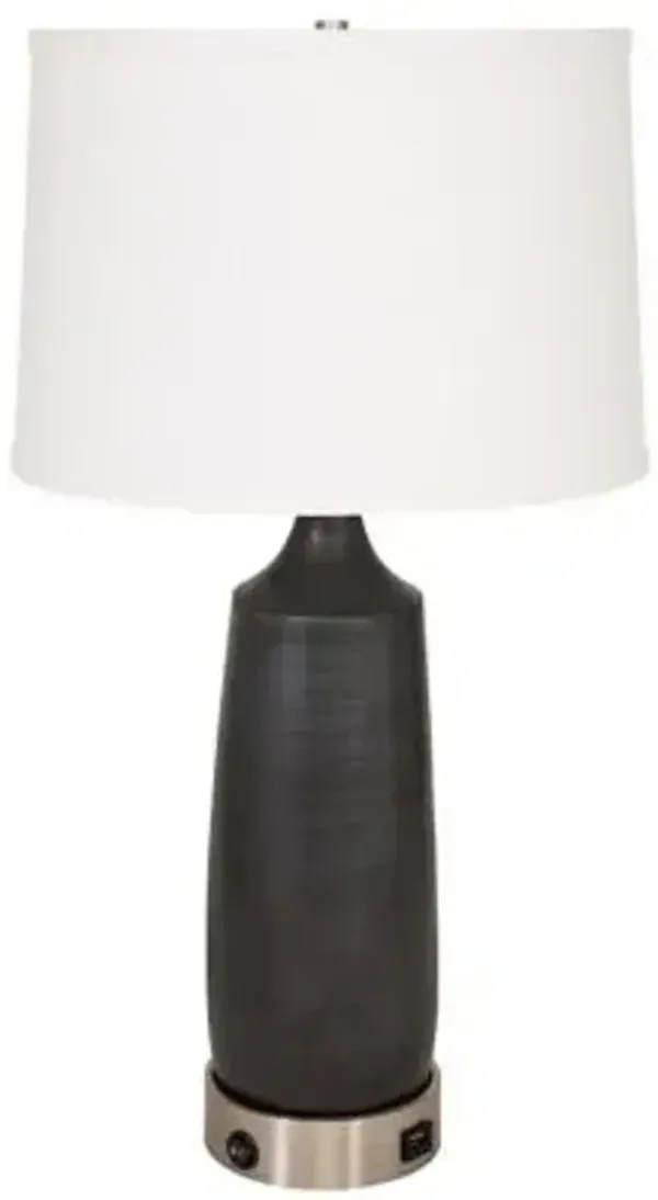 Scatchard Table Lamp with USB Port Base