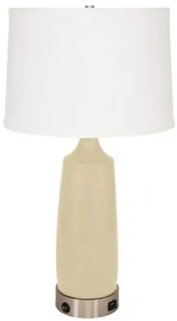Scatchard Table Lamp with USB Port Base