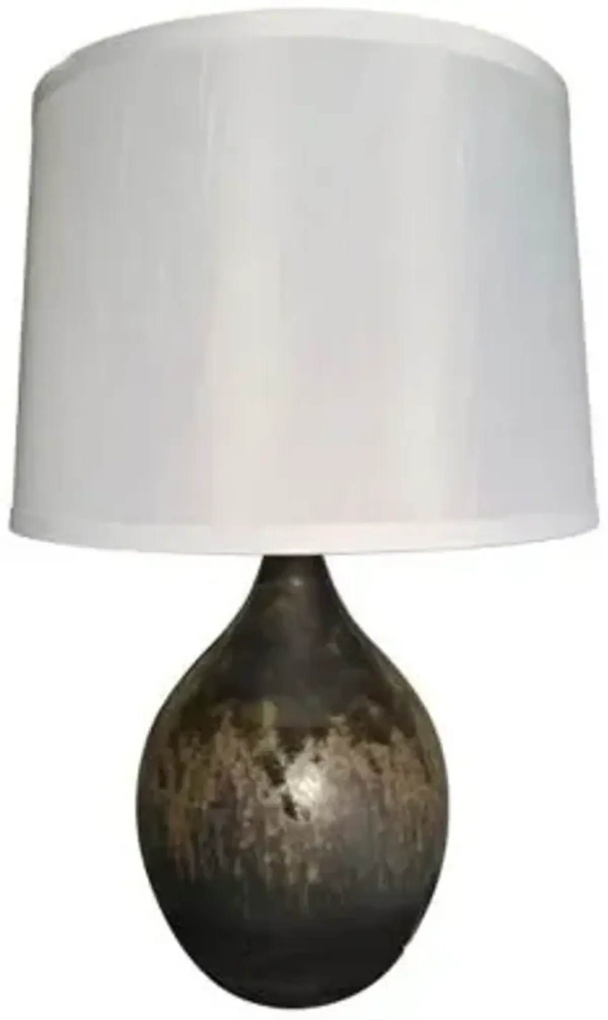 Scatchard Stoneware Table Lamp with Drum Shade