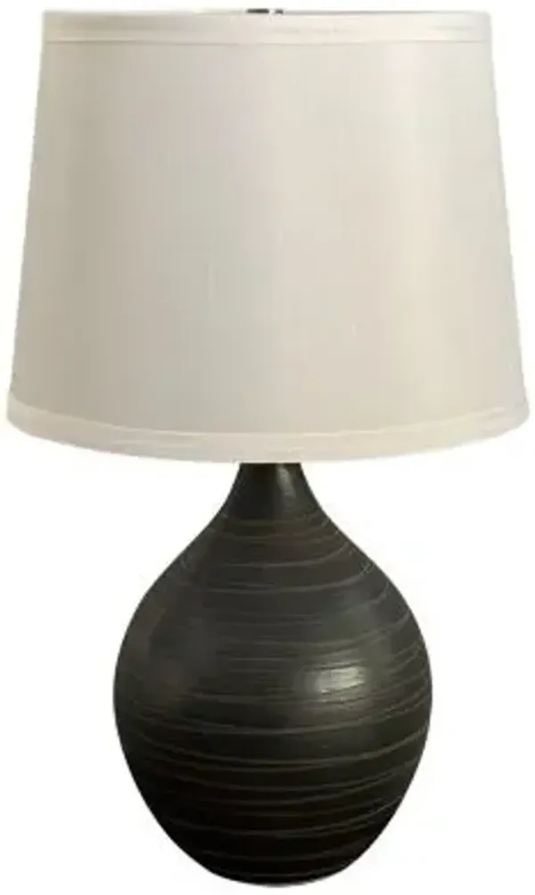 Scatchard Stoneware Table Lamp with Drum Shade