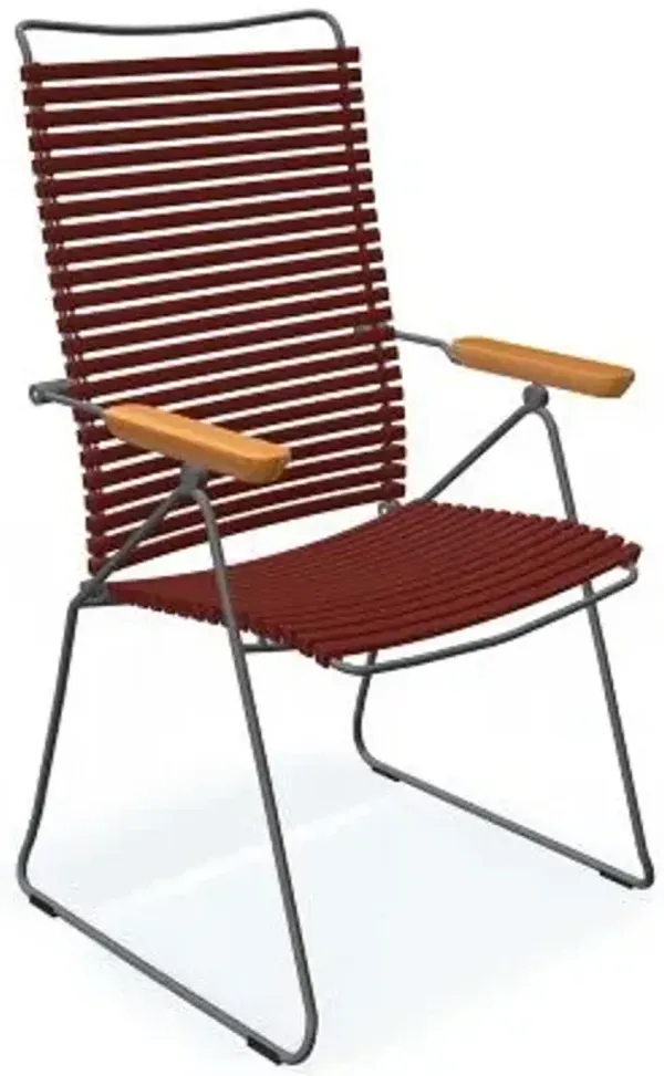 Click Position Outdoor Chair with Armrest