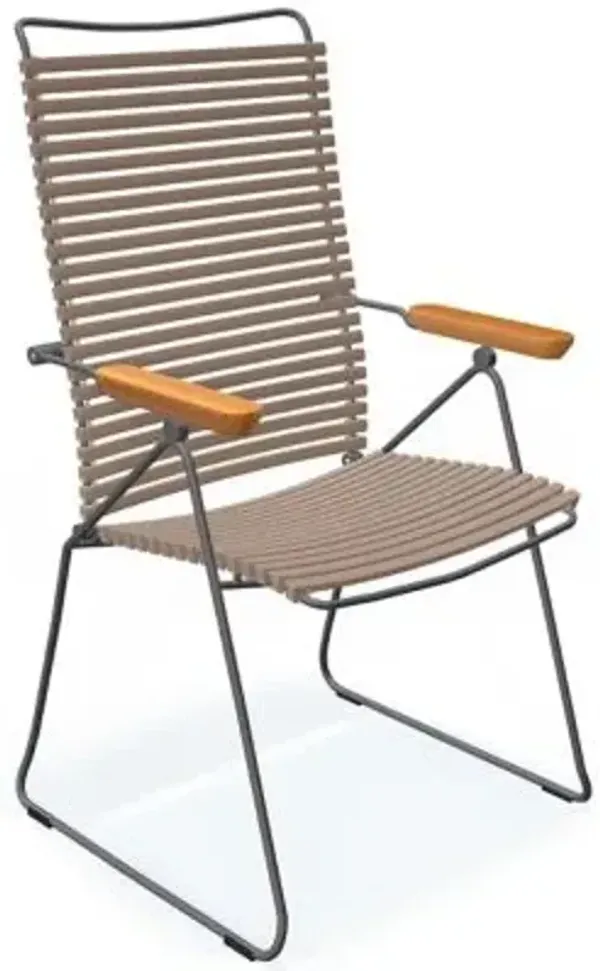 Click Position Outdoor Chair with Armrest