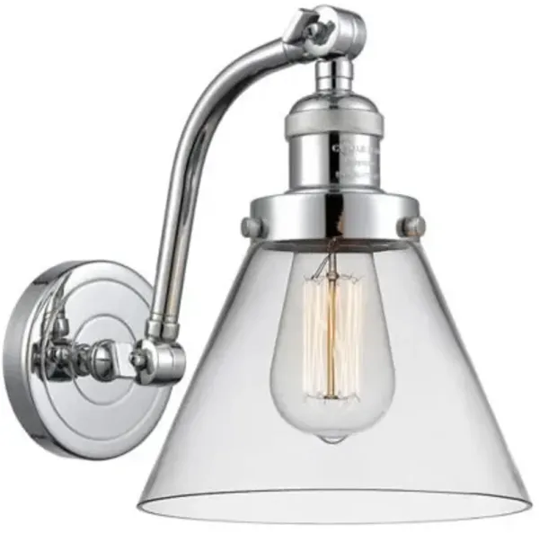 Zachary Glass Curved Arm Wall Sconce