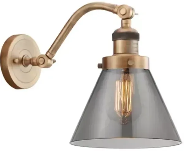 Zachary Glass Curved Arm Wall Sconce