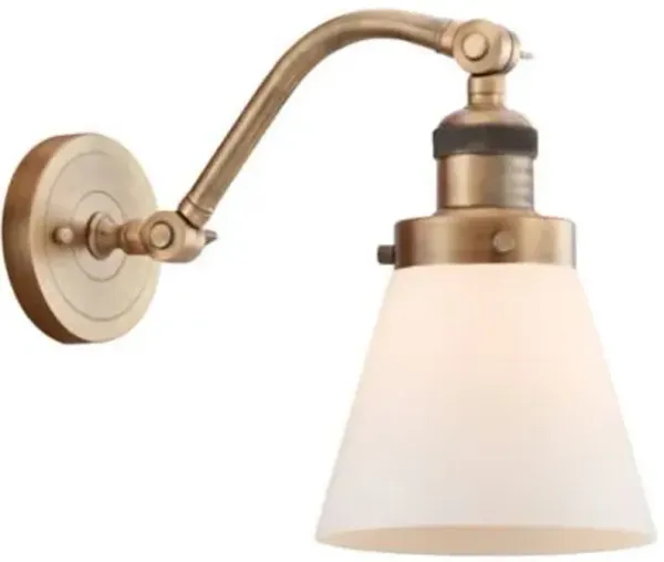 Zachary Glass Curved Arm Wall Sconce