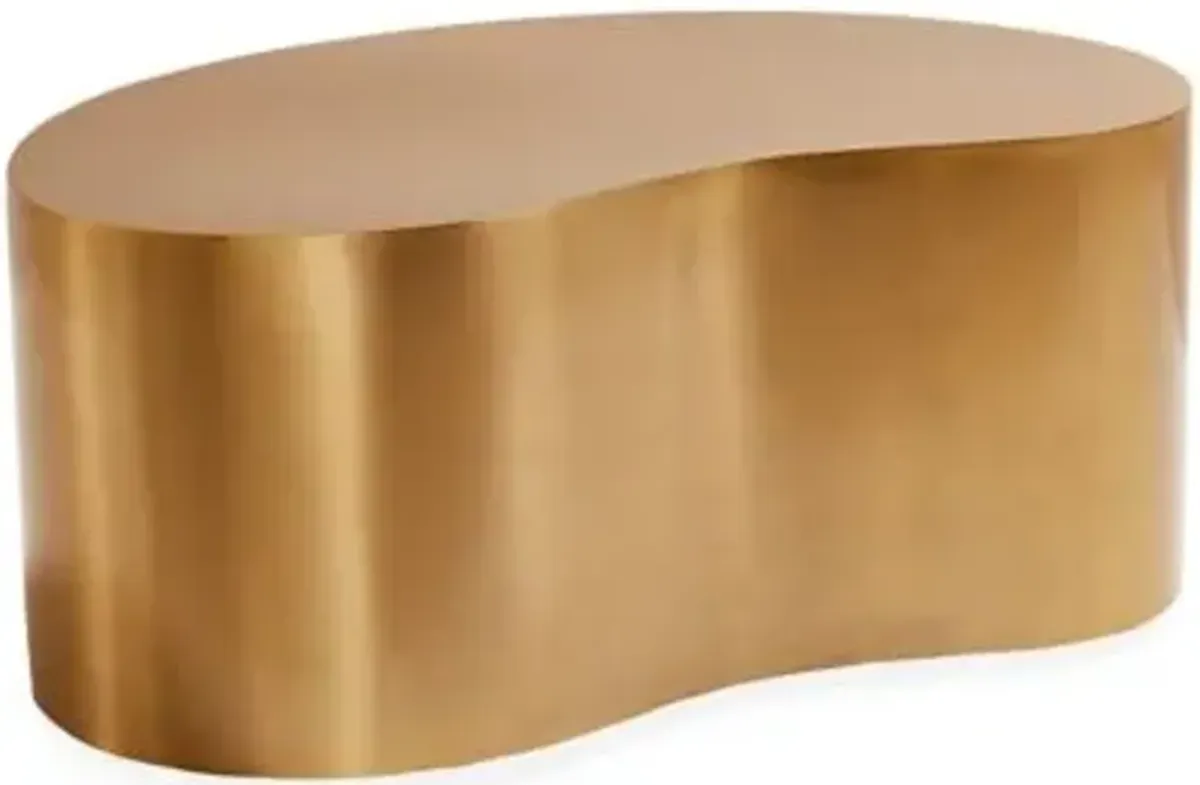 Brass Kidney Side Table
