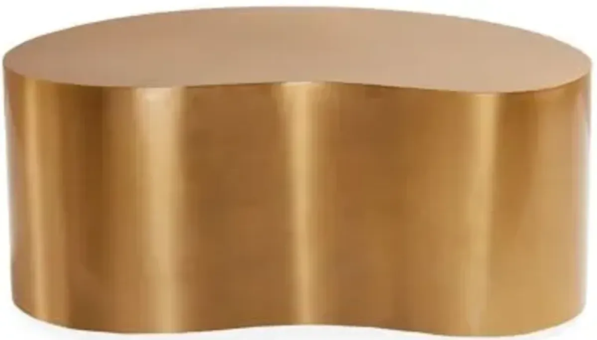 Brass Kidney Side Table