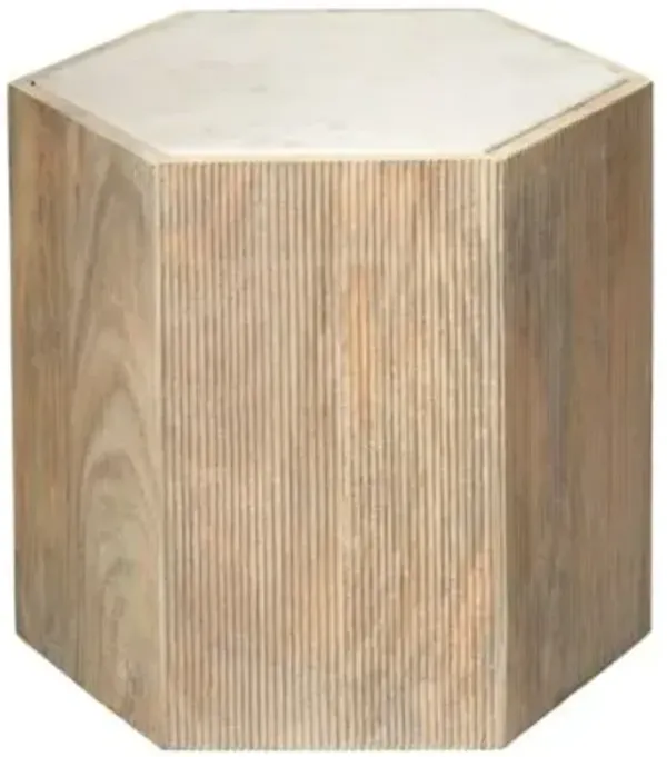 Argan Hexagon Side Table