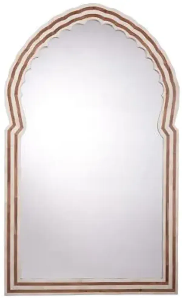 Bardot Large Bone and Wood Mirror