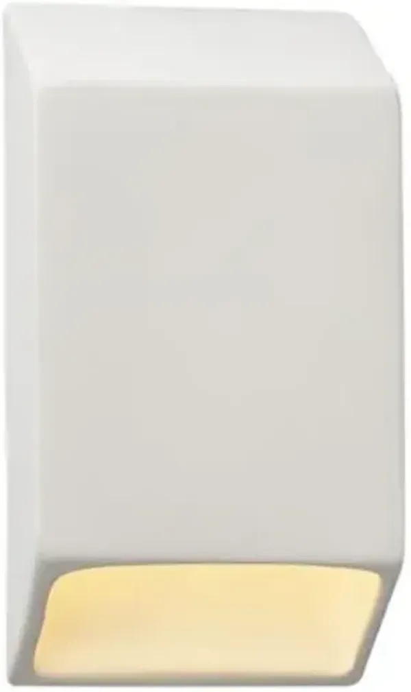 Ceramics ADA Tapered Rectangle Outdoor LED Wall Sconce (Closed Top)