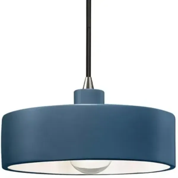 Radiance Dish Ceramic Drum Pendant