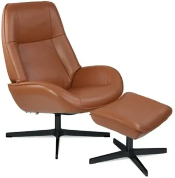 Roma Leather Recliner with Ottoman