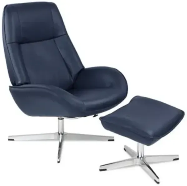 Roma Leather Recliner with Ottoman