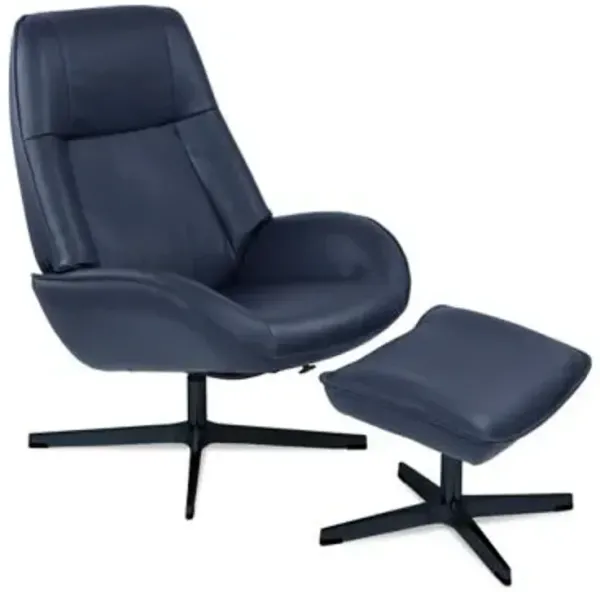 Roma Leather Recliner with Ottoman