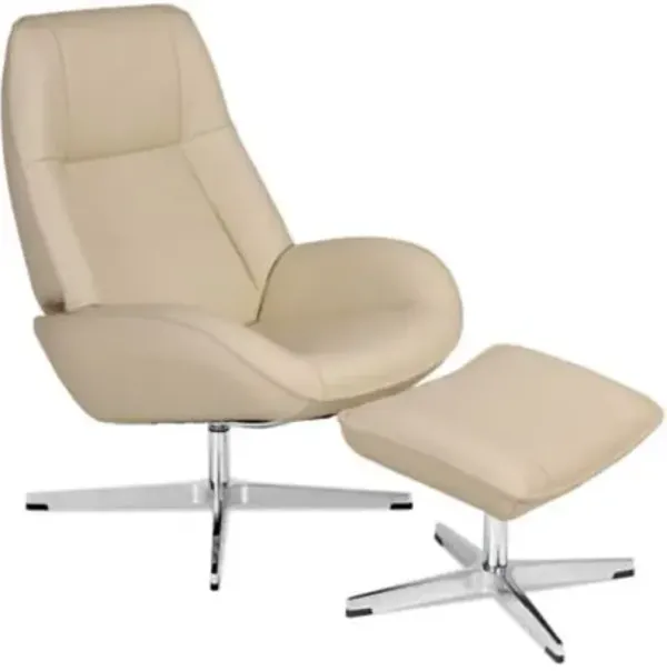 Roma Leather Recliner with Ottoman