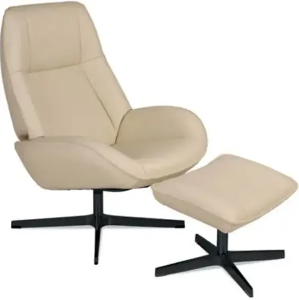 Roma Leather Recliner with Ottoman