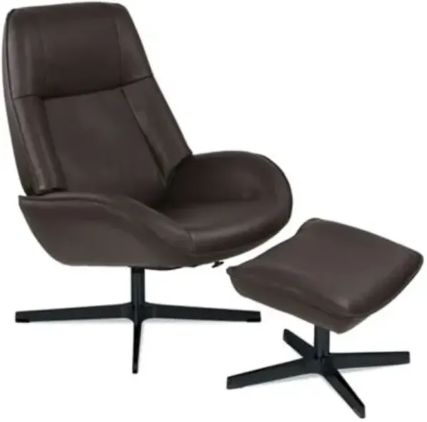Roma Leather Recliner with Ottoman