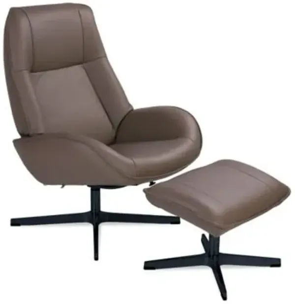 Roma Leather Recliner with Ottoman