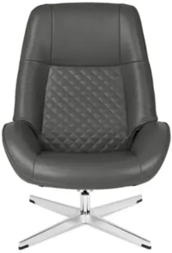 Bordeaux Leather Recliner with Ottoman