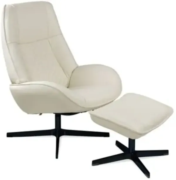 Bordeaux Leather Recliner with Ottoman