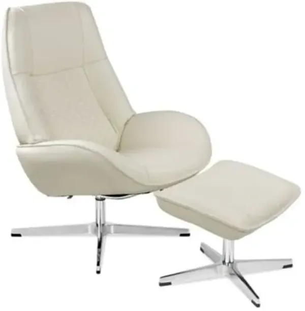 Bordeaux Leather Recliner with Ottoman