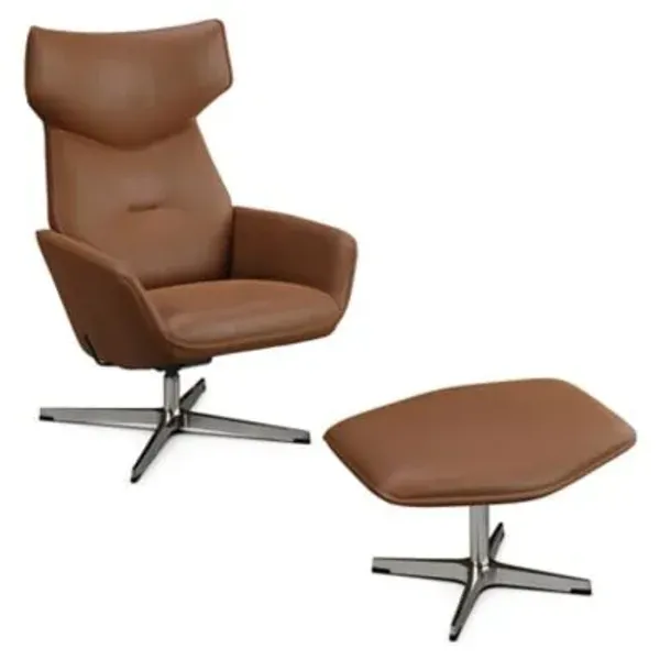 Palma Leather Recliner with Ottoman