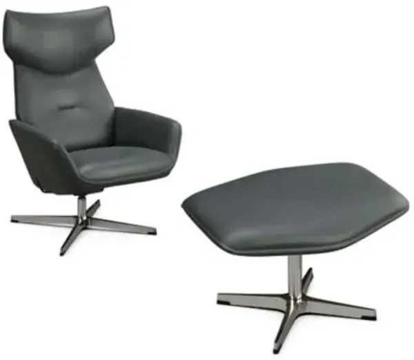 Palma Leather Recliner with Ottoman