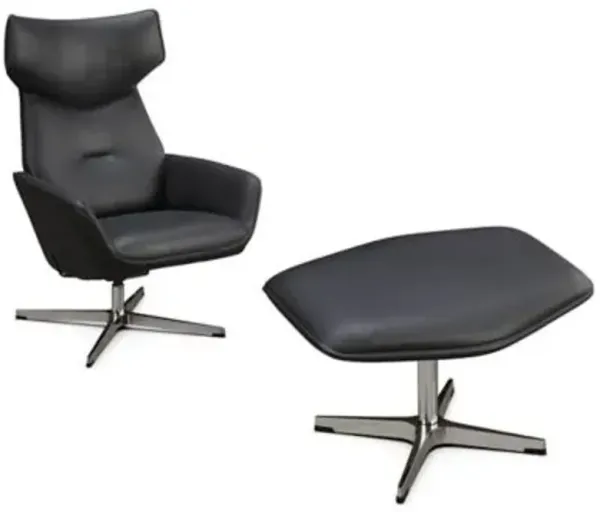 Palma Leather Recliner with Ottoman