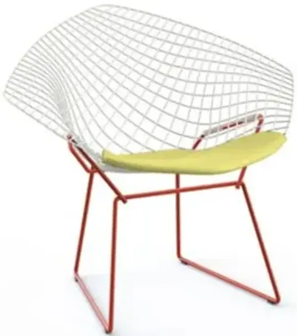 Bertoia Two-Tone Diamond Chair with Seat Cushion