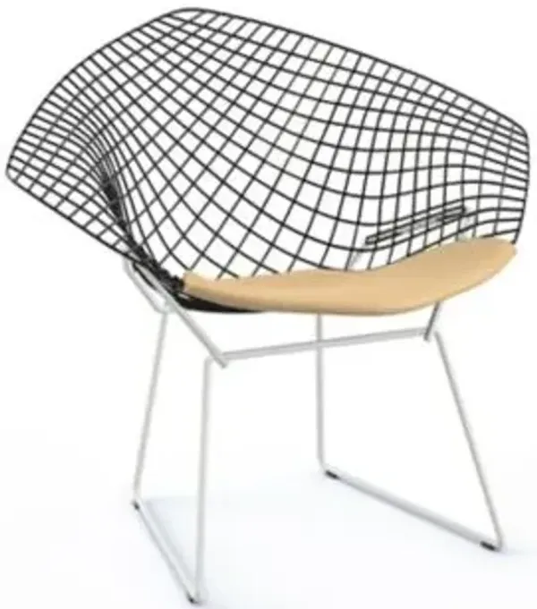 Bertoia Two-Tone Diamond Chair with Seat Cushion