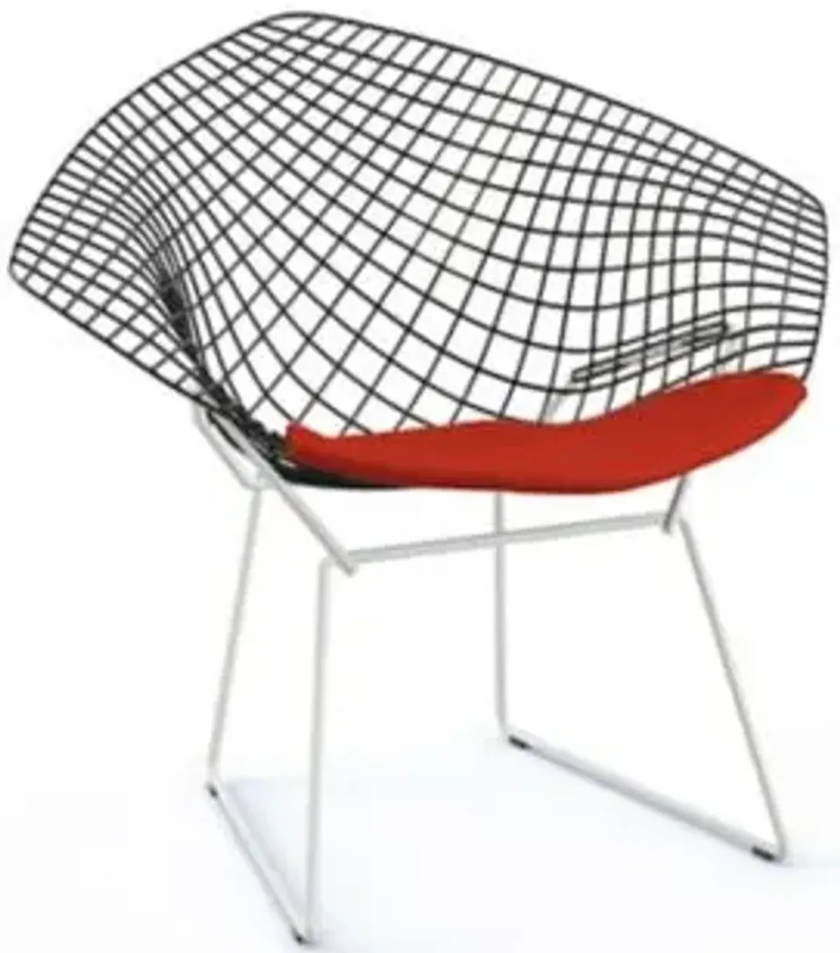 Bertoia Two-Tone Diamond Chair with Seat Cushion