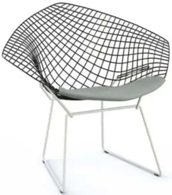 Bertoia Two-Tone Diamond Chair with Seat Cushion