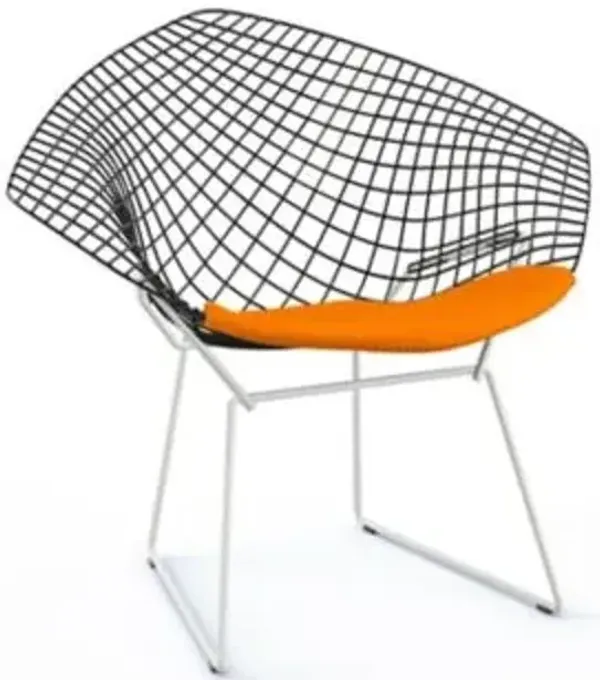 Bertoia Two-Tone Diamond Chair with Seat Cushion