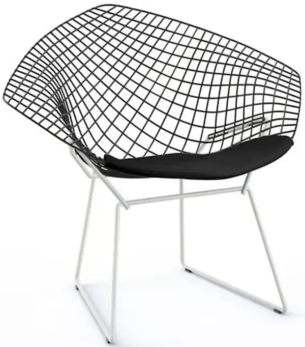 Bertoia Two-Tone Diamond Chair with Seat Cushion
