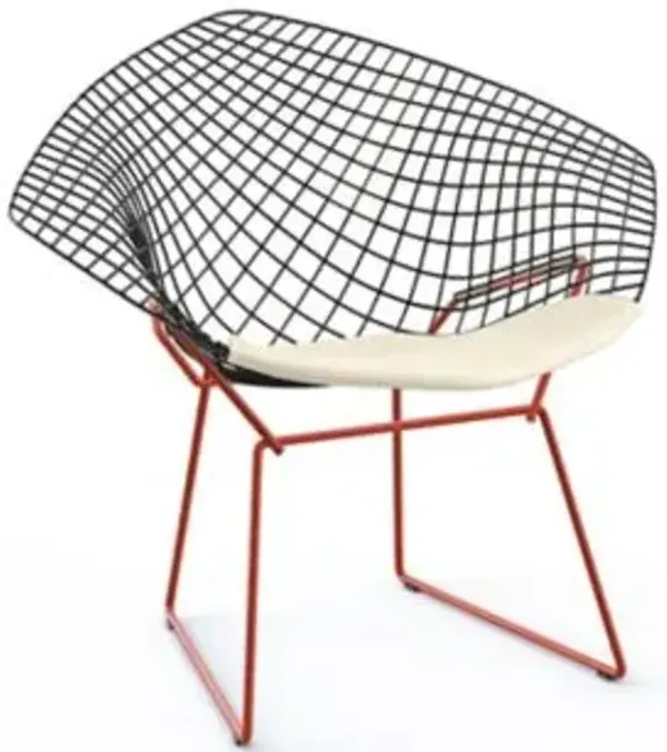 Bertoia Two-Tone Diamond Chair with Seat Cushion