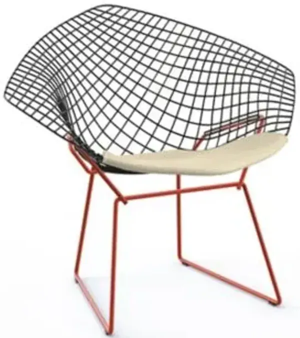 Bertoia Two-Tone Diamond Chair with Seat Cushion