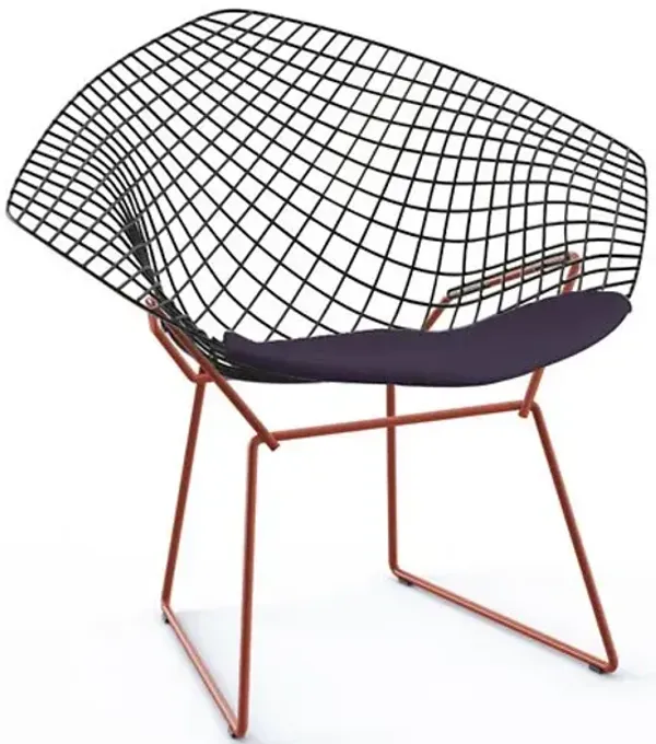 Bertoia Two-Tone Diamond Chair with Seat Cushion